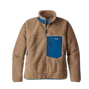 Patagonia Retro-X Classic Fleece Jacket Tan Blue Men’s Size M